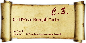 Cziffra Benjámin névjegykártya