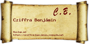Cziffra Benjámin névjegykártya
