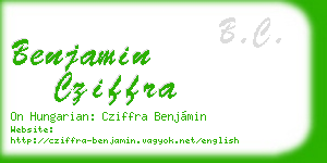 benjamin cziffra business card